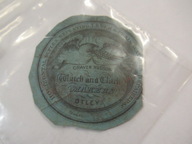 GEORGE III ERA POCKET WATCH LABEL FROM OTLEY Image