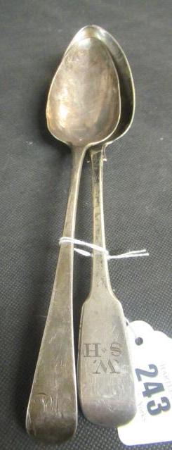 TWO SILVER SERVING SPOONS - 122.7G TOTAL Image