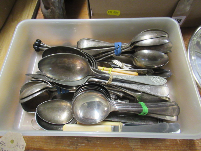 BOX OF PLATED CUTLERY Image