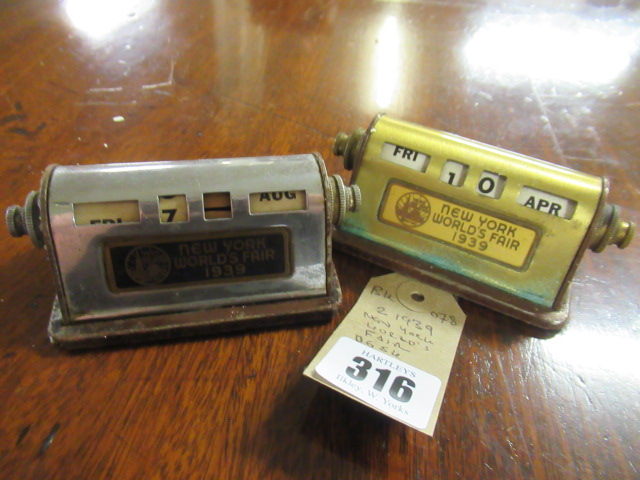 TWO 1939 NEW YORK WORLDS FAIR DESK CALENDARS Image