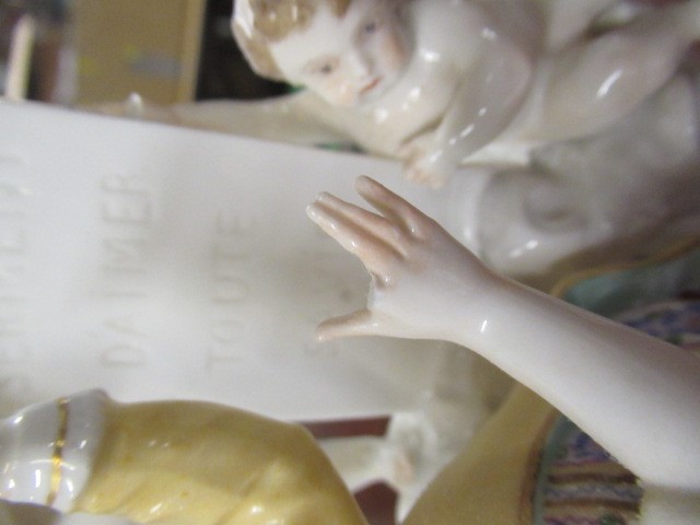 PORCELAIN GROUPING AND TWO OTHER FIGURES Image