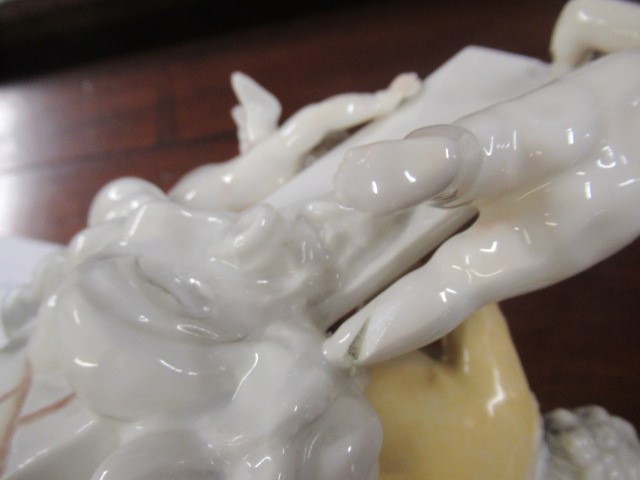 PORCELAIN GROUPING AND TWO OTHER FIGURES Image