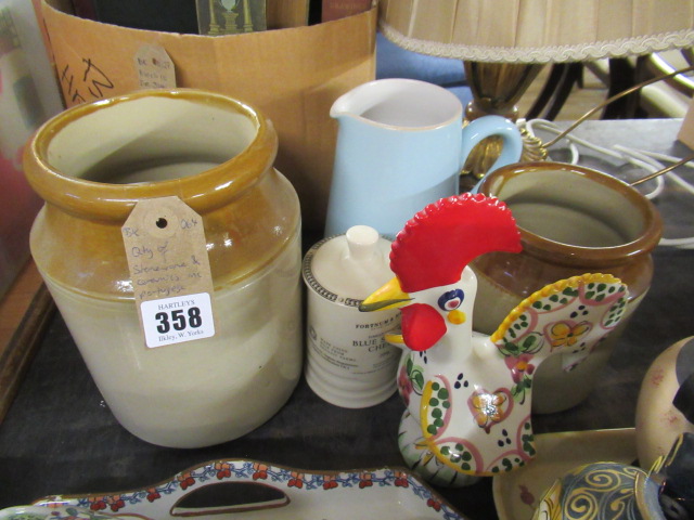 QUANTITY OF STONEWARE AND CERAMICS INCLUDING PORTUGESE COCKEREL Image
