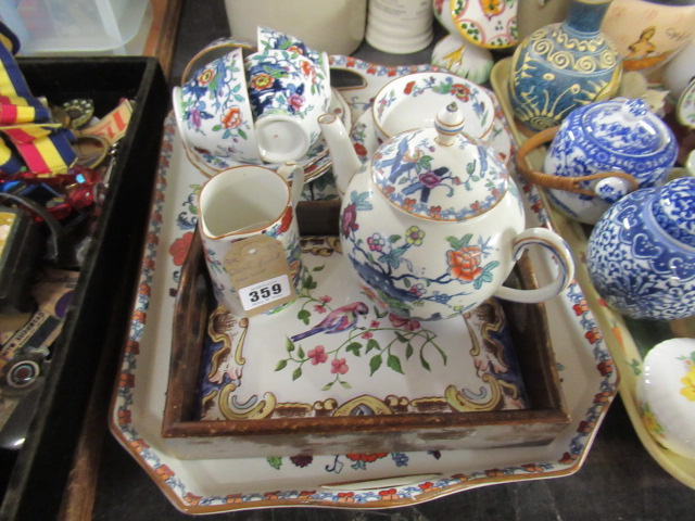 SET OF FLORAL PAINTED TEAWARE Image
