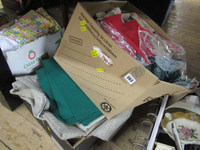 TWO BOXES OF FABRICS AND UPHOLSTERY Image