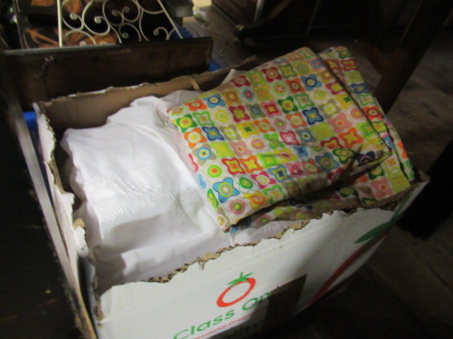 BOX OF LINEN AND EMBROIDERY Image