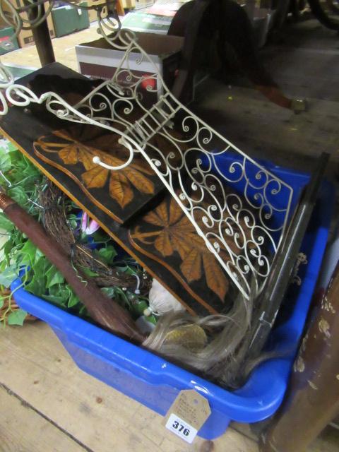 BOX OF VINTAGE ITEMS INCLUDING FLY WHISK Image