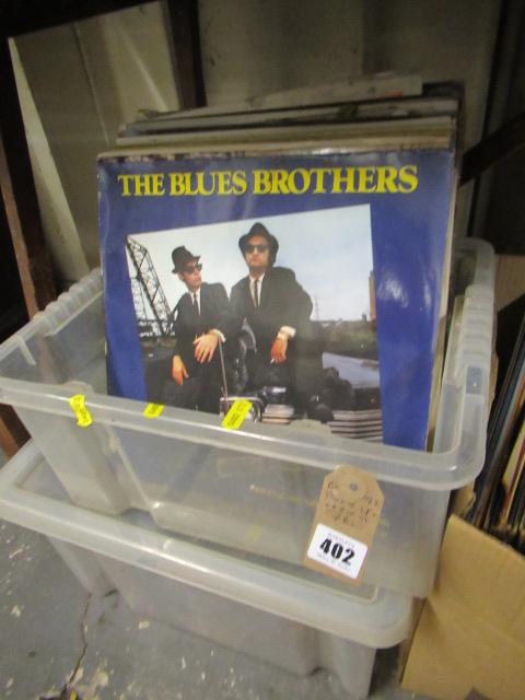 BOX OF LP RECORDS AND A BOX OF 78'S Image