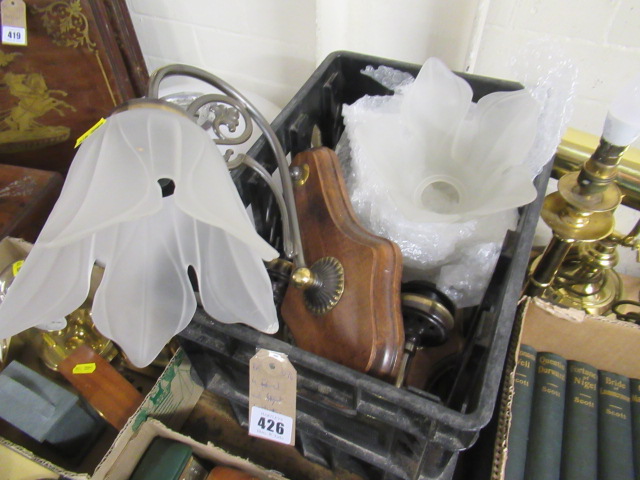 FOUR FLORAL WALL LIGHT FITTINGS Image