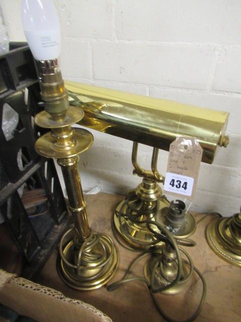 BRASS DESK LAMP AND TWO TABLE LAMPS Image