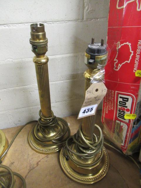 PAIR OF BRASS TABLE LAMPS Image