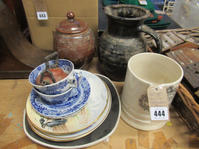 QUANTITY OF CERAMICS AND A CARVED FAUX WHALES TOOTH Image