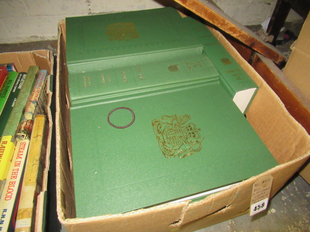BOX OF HOUSE OF COMMONS LEATHER BOUND PARLIMENTARY DEBATE BOOKS Image