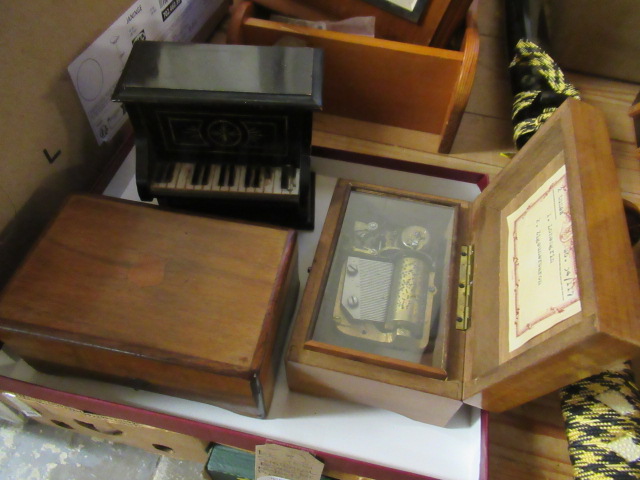 THREE MUSICAL BOXES INCLUDING NOVELTY PIANO Image