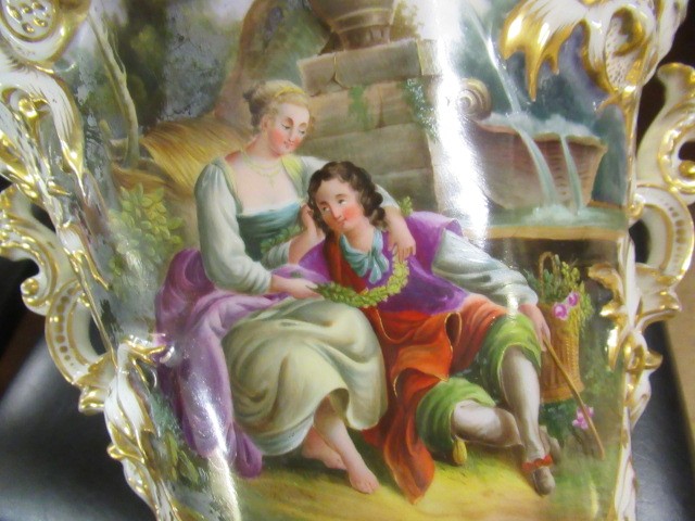 LARGE FRENCH STYLE CERAMIC VASE OF ROCOCO FORM Image