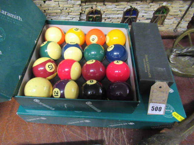 THREE BOXES OF SNOOKER/POOL BALLS Image
