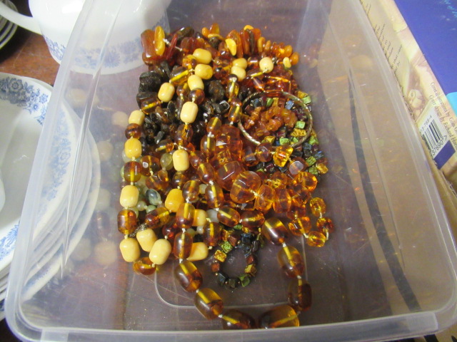 BOX OF BEAD NECKLACES Image