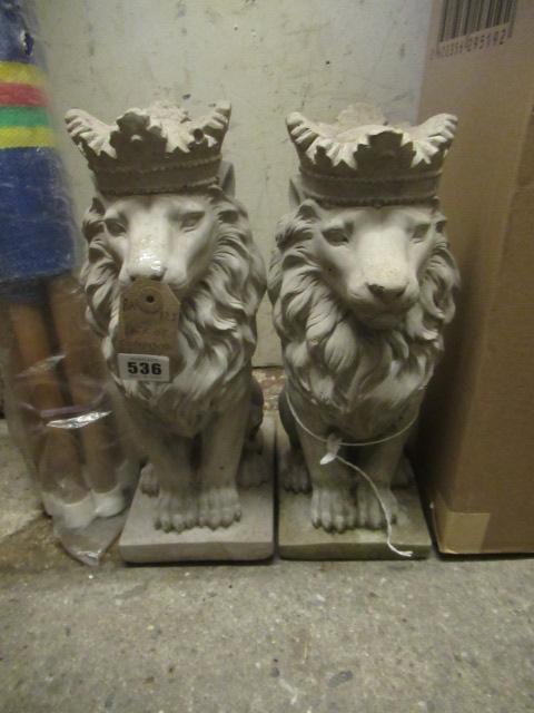 PAIR OF COMPOSITE LIONS Image