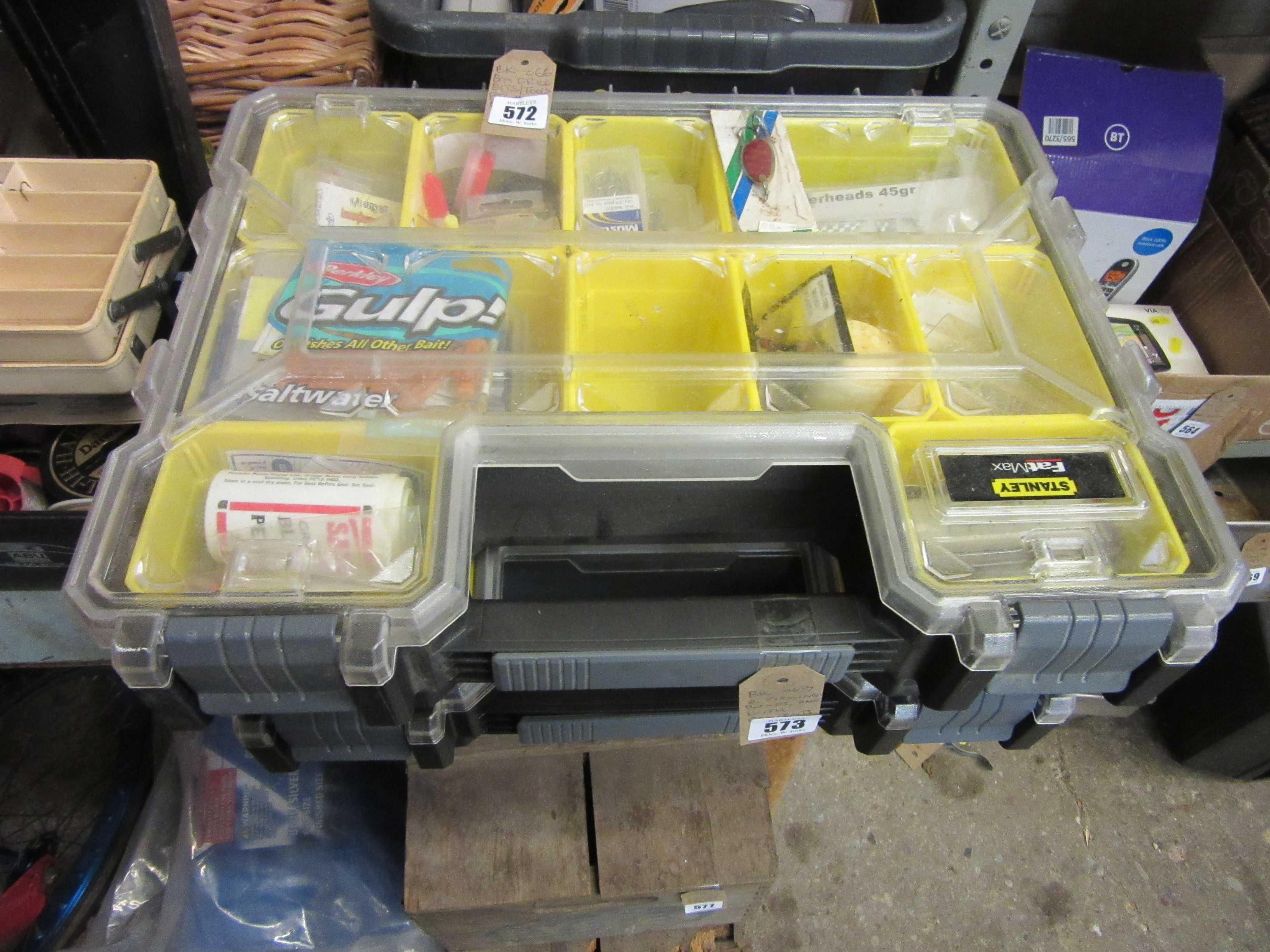 TWO FISHING BOXES, ONE WITH TACKLE Image