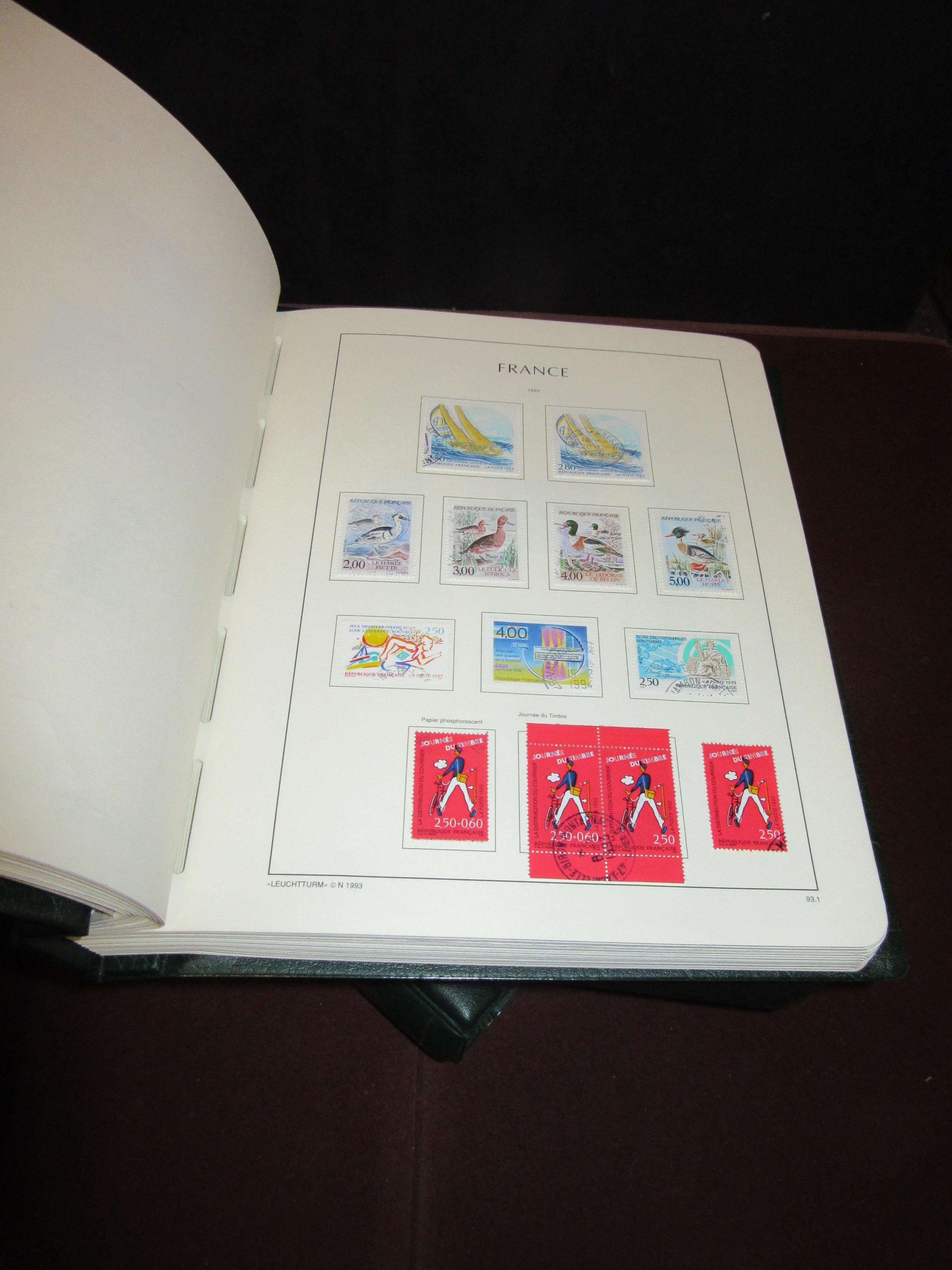 TWO GREEN ALBUMS OF FRENCH STAMPS CIRCA 1998-2011 Image