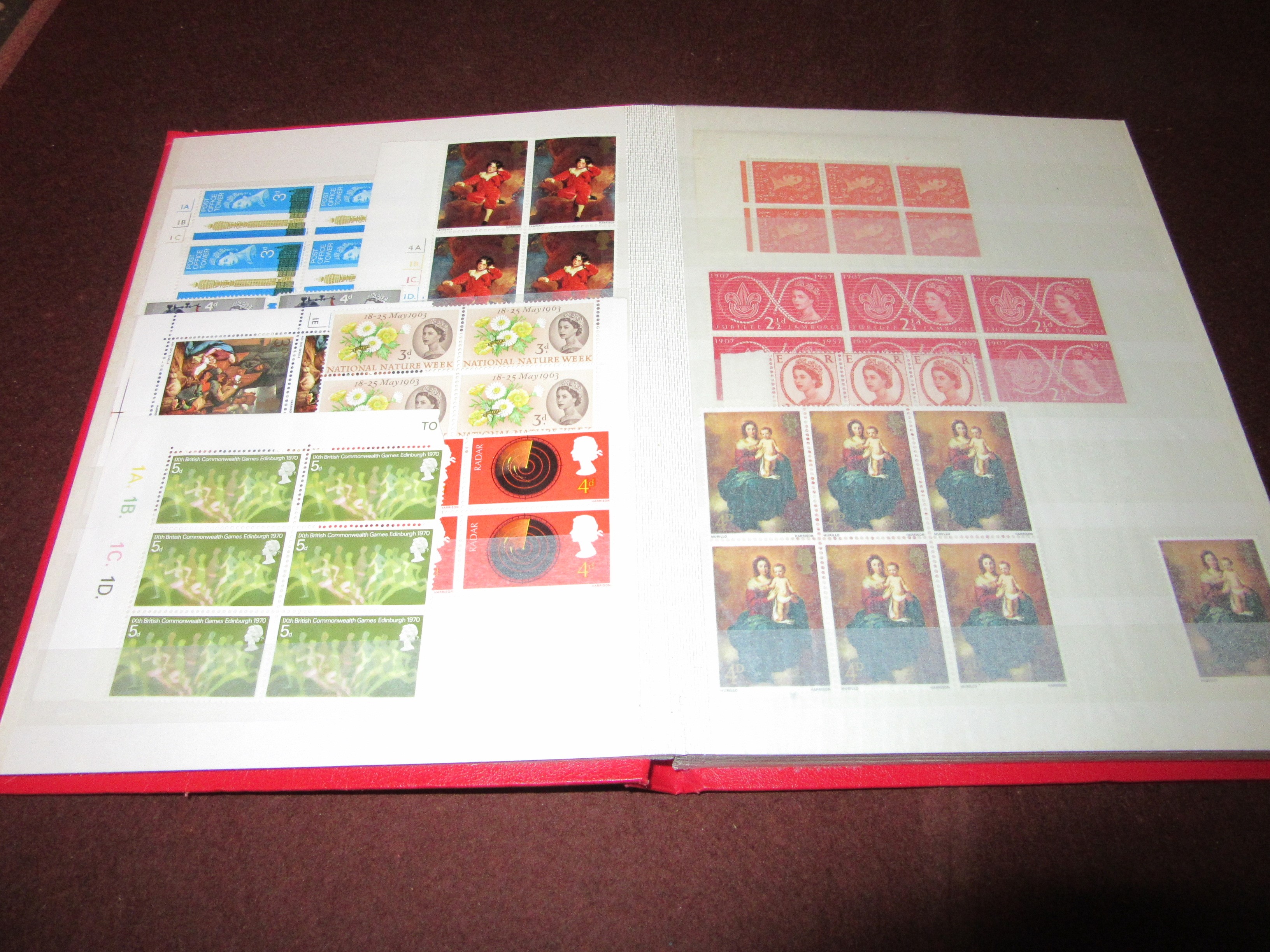 RED ALBUM OF GB MINT STAMPS CIRCA 1920-1971 Image