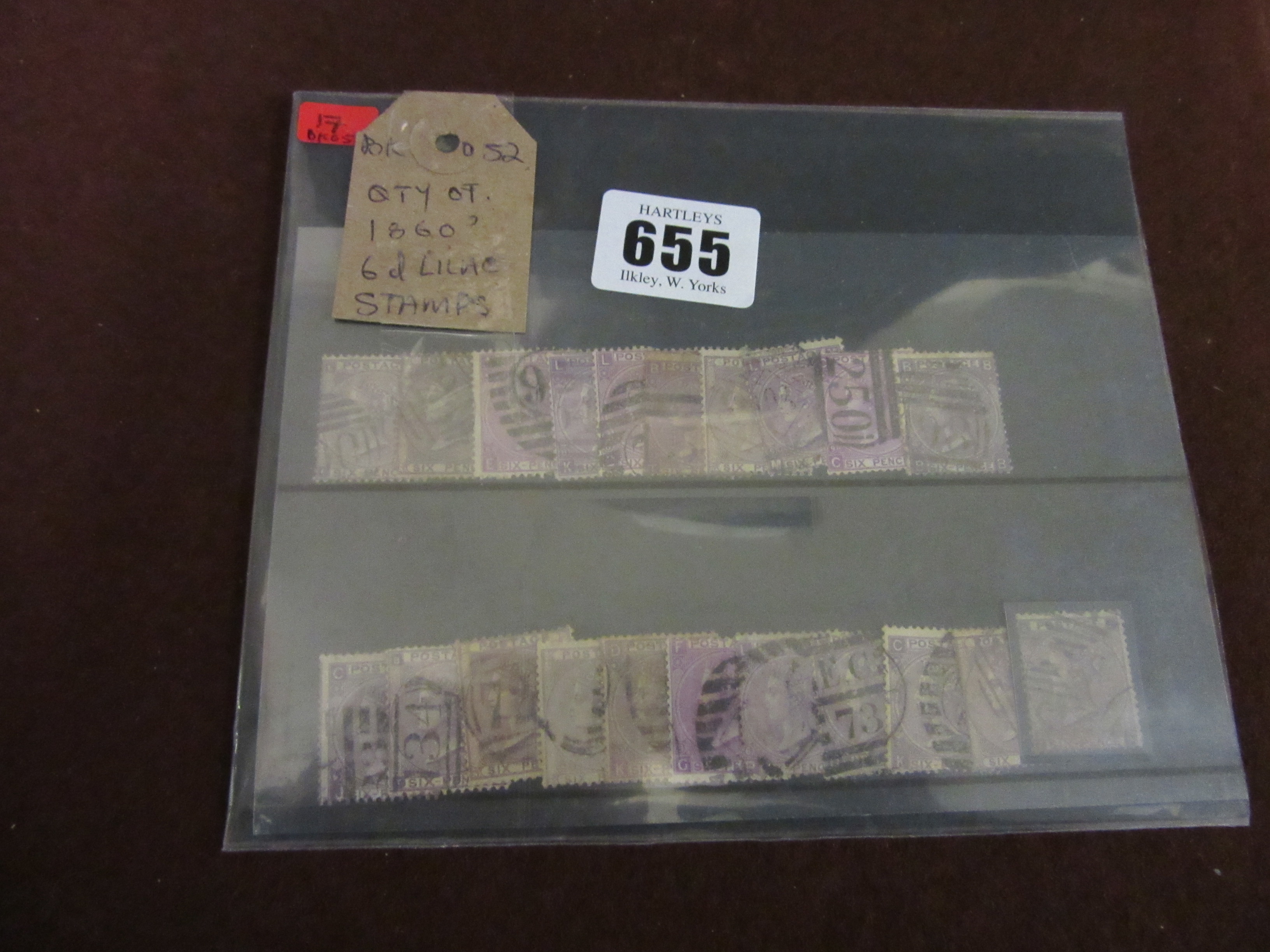 QUANTITY OF 1860S 6d LILAC STAMPS Image