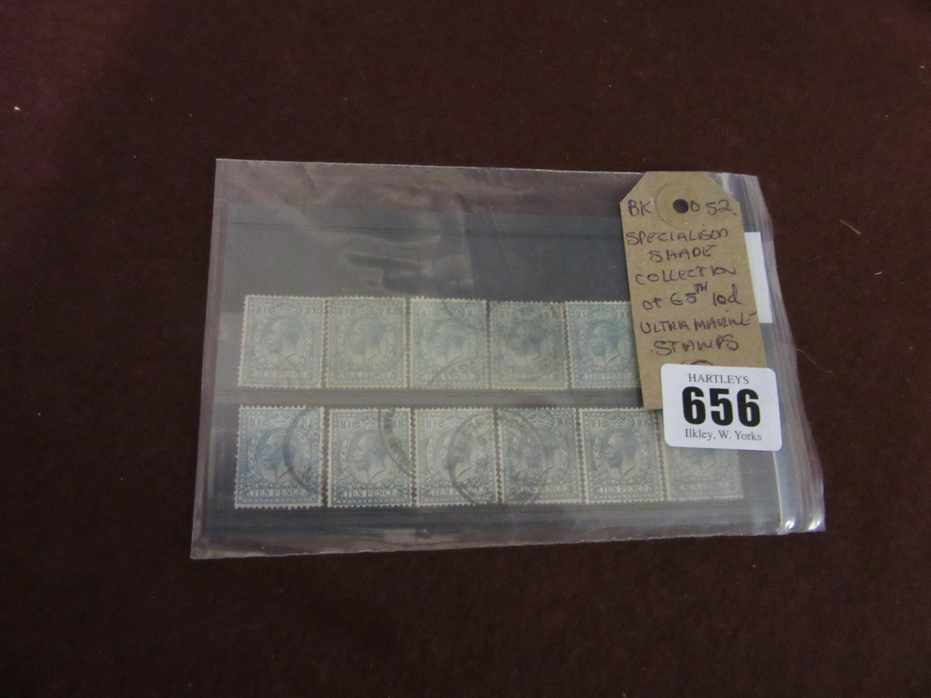 SPECIALISED SHADE COLLECTION OF GEORGE V 10d ULTRAMARINE STAMPS Image