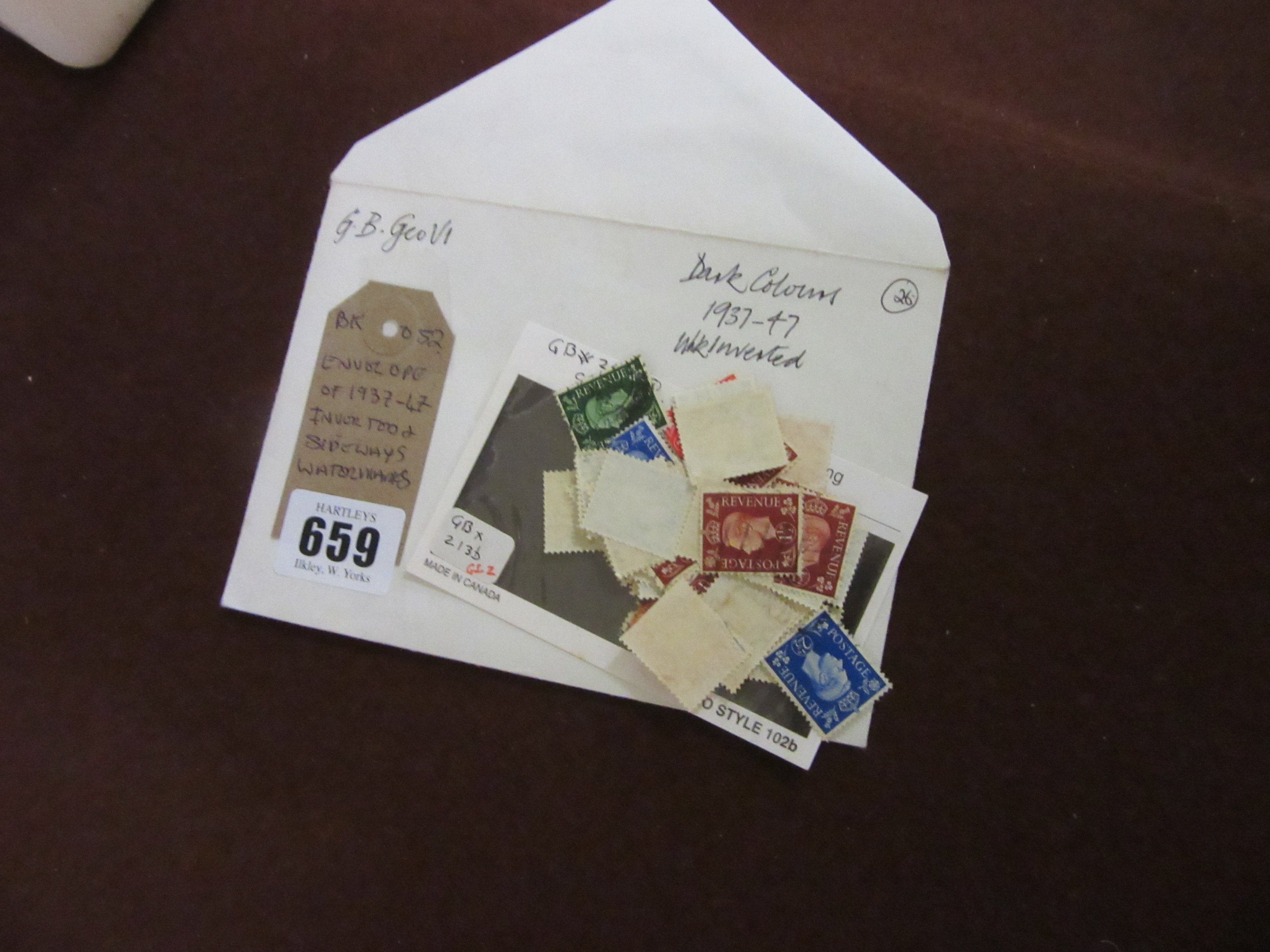 ENVELOPE OF 1937-1947 INVERTED AND SIDEWAYS WATERMARK STAMPS Image