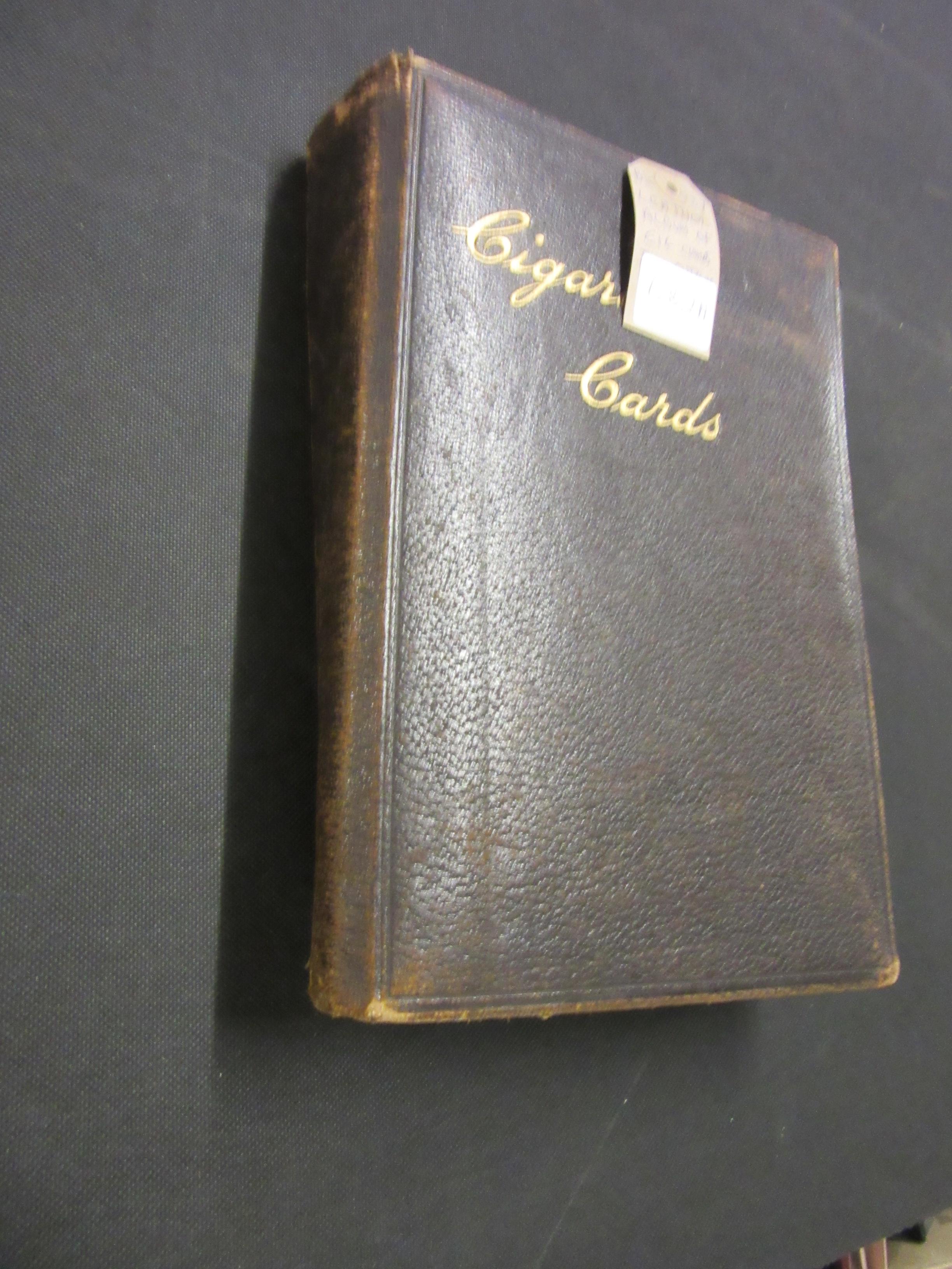 LEATHER ALBUM OF CIGARETTE CARDS INCLUDING STEAM LINERS Image