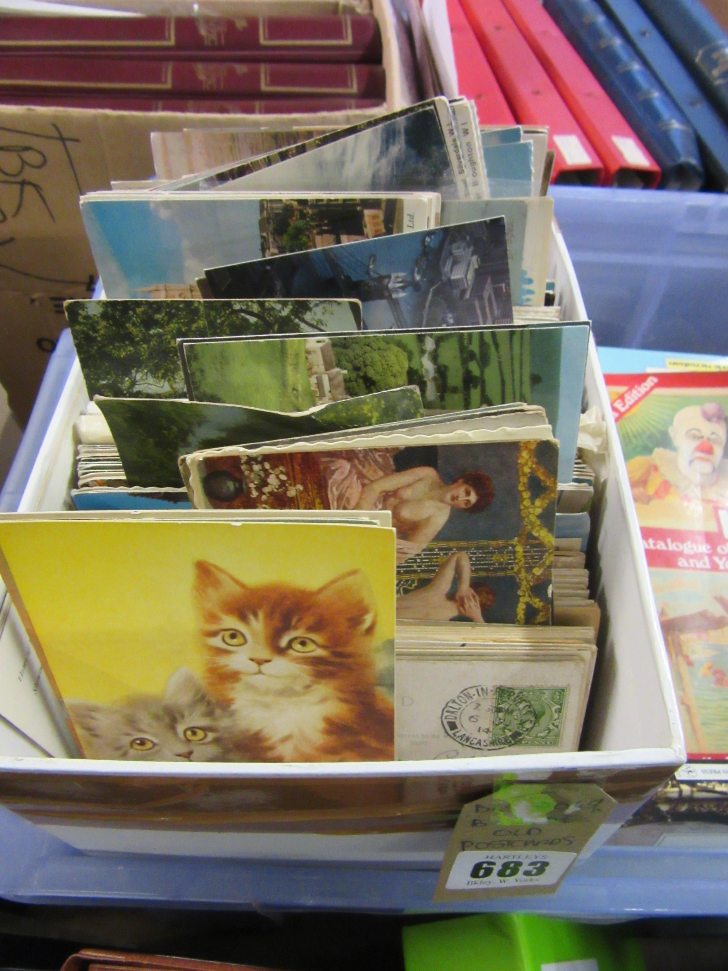 BOX OF OLD POSTCARDS Image