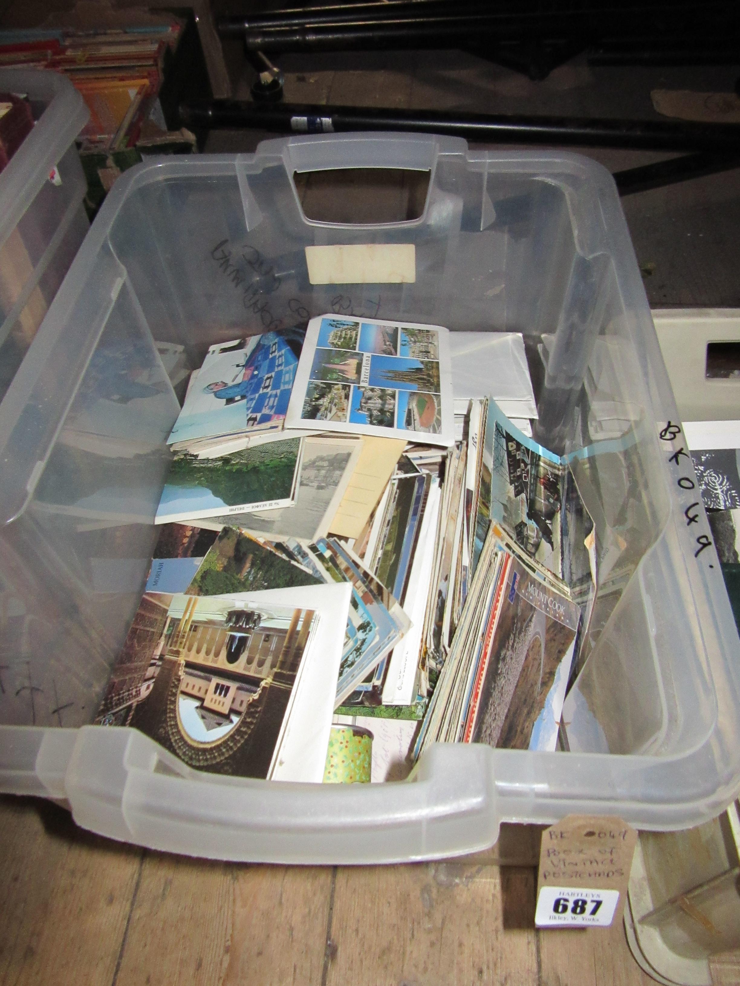 BOX OF VINTAGE POSTCARDS Image