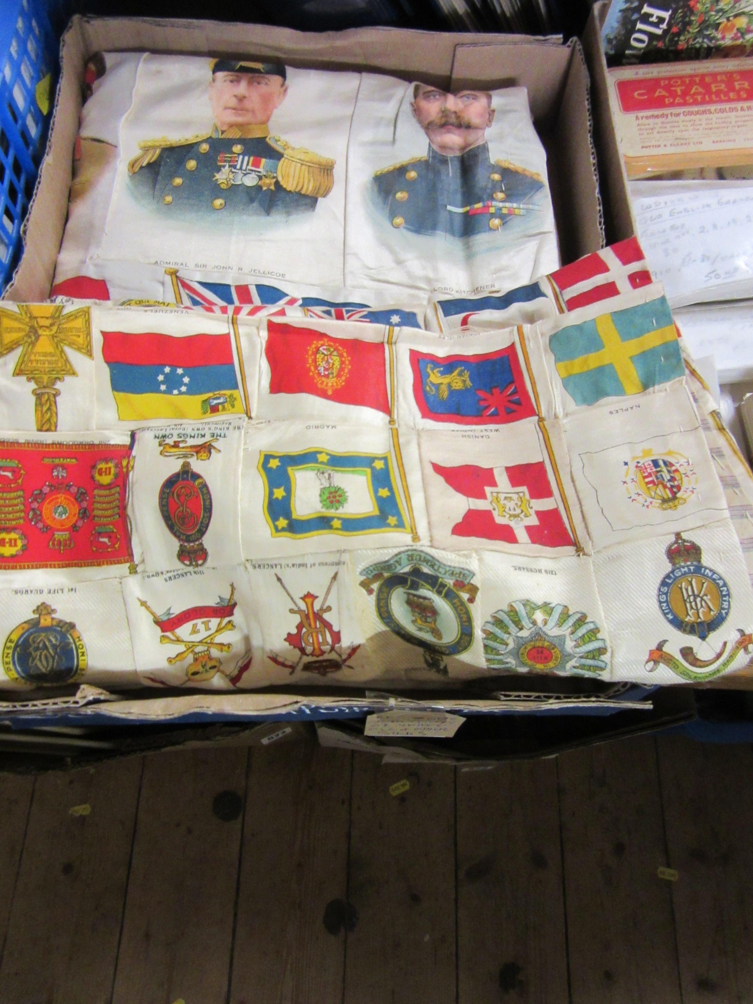 TWO DISPLAYS OF VINTAGE CIGARETTE AND OTHER SILKS Image