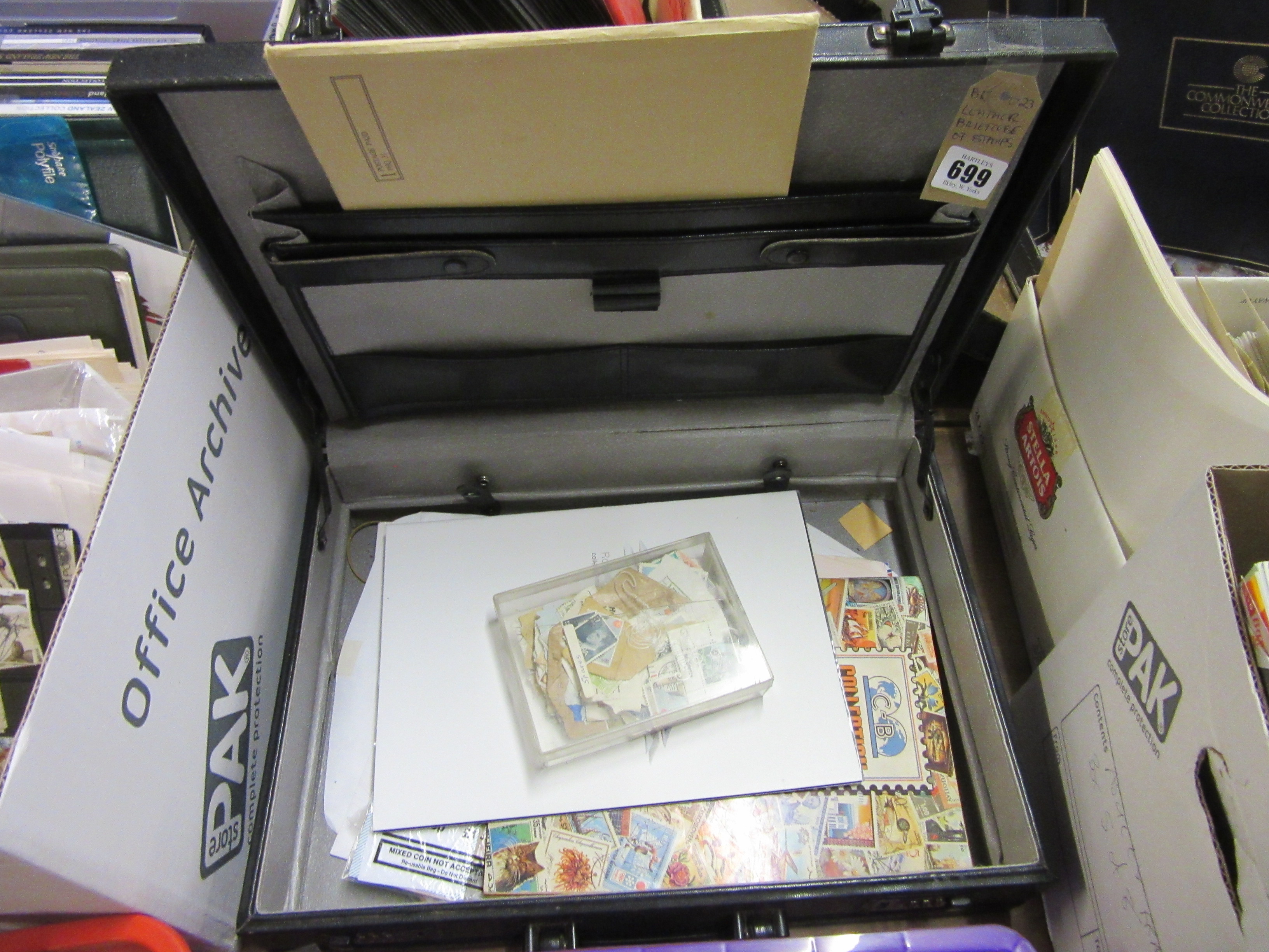 LEATHER BRIEFCASE OF STAMPS Image