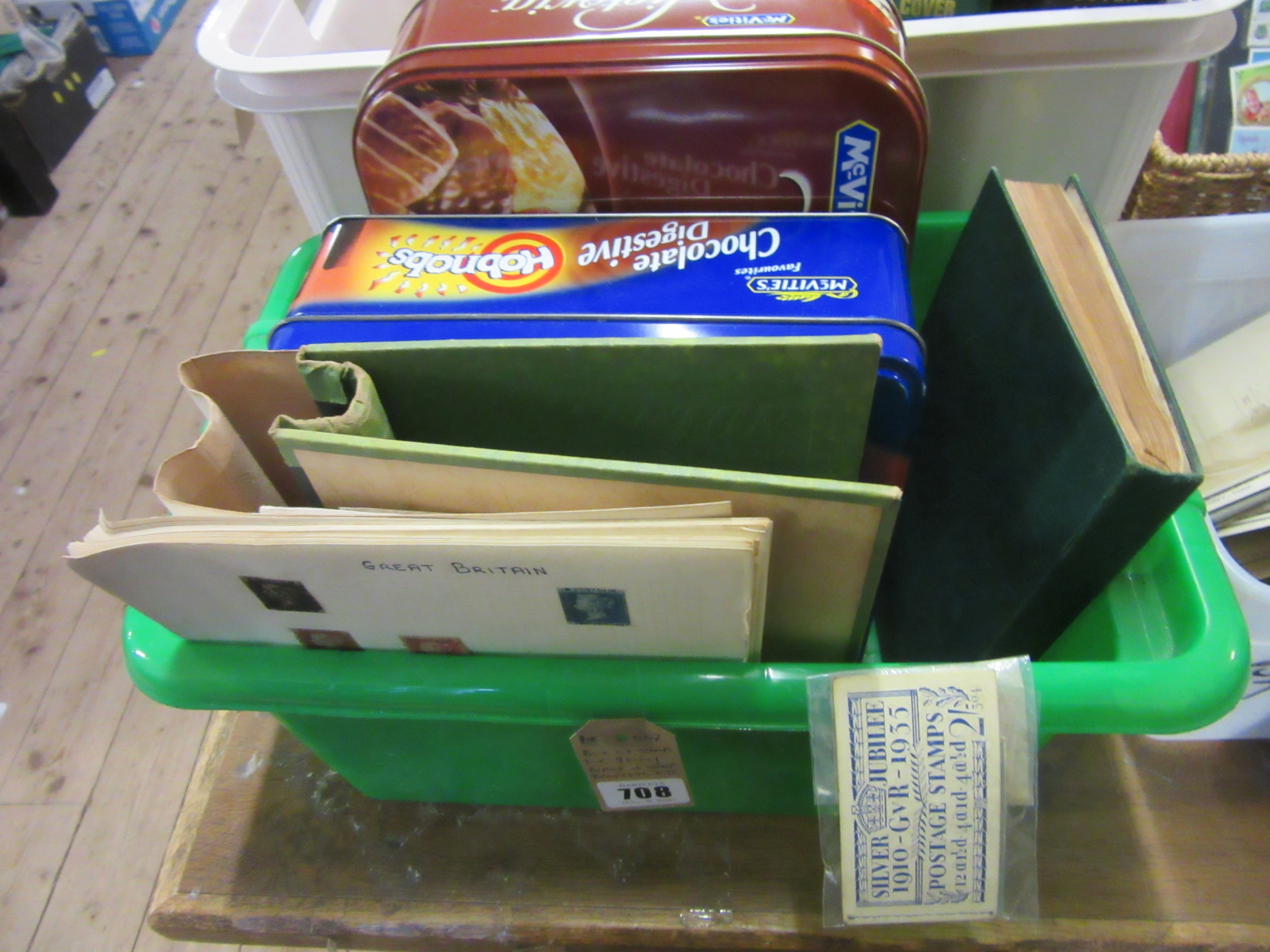 BOX OF STAMPS INCLUDING PENNY BLACK AND STAMP BOOKLETS Image