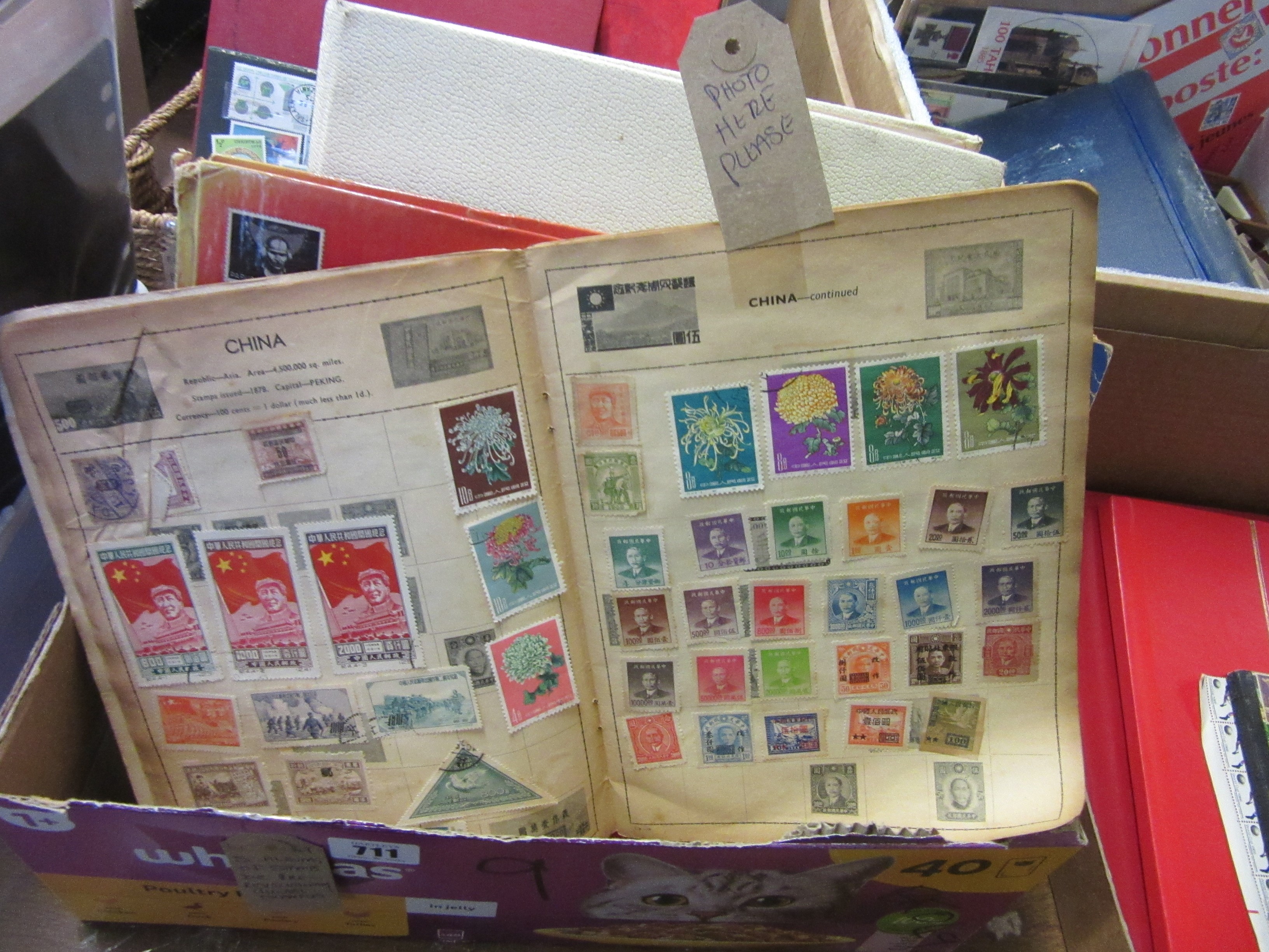 FIVE ALBUMS OF STAMPS INCLUDING THREE REVOLUTIONARY CHINESE EXAMPLES Image