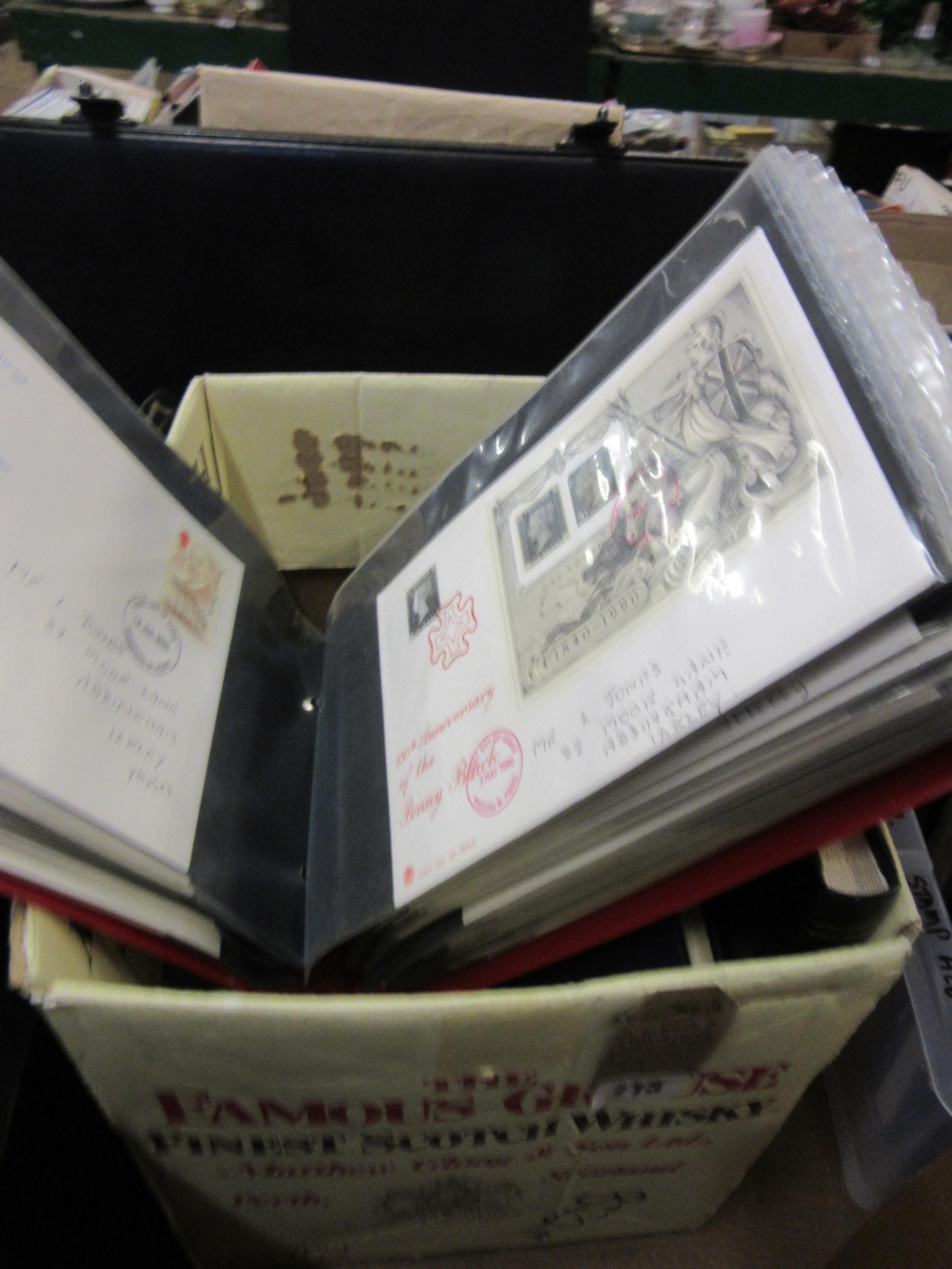 TWO ALBUMS OF VICTORIAN AND LATER STAMPS WITH AN ALBUM OF UK MINT FIRST DAY COVERS Image