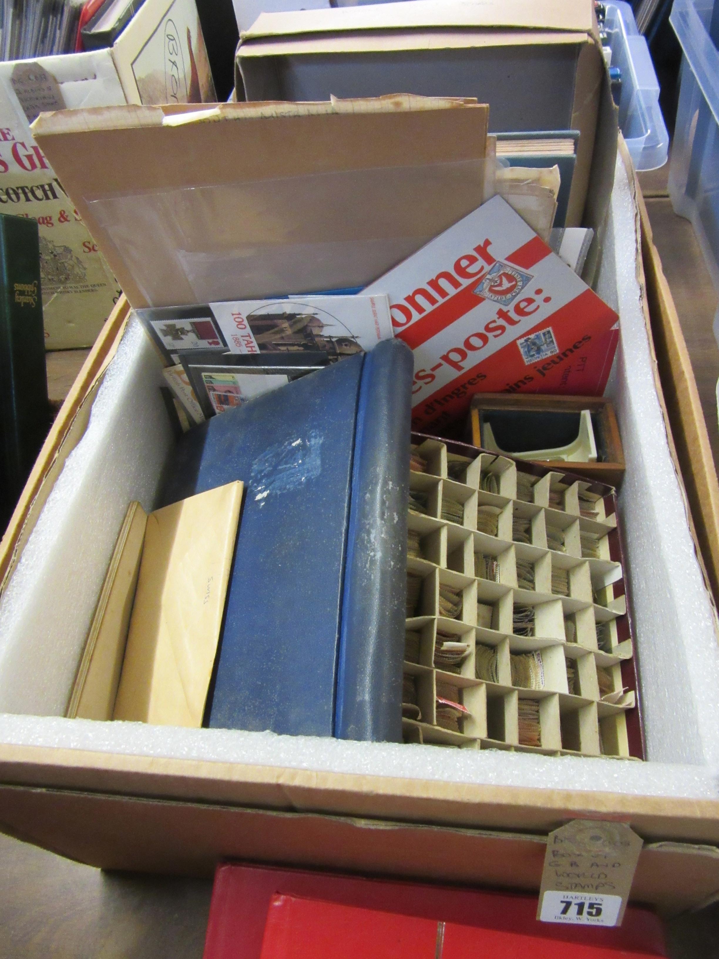 BOX OF GB AND WORLD STAMPS Image