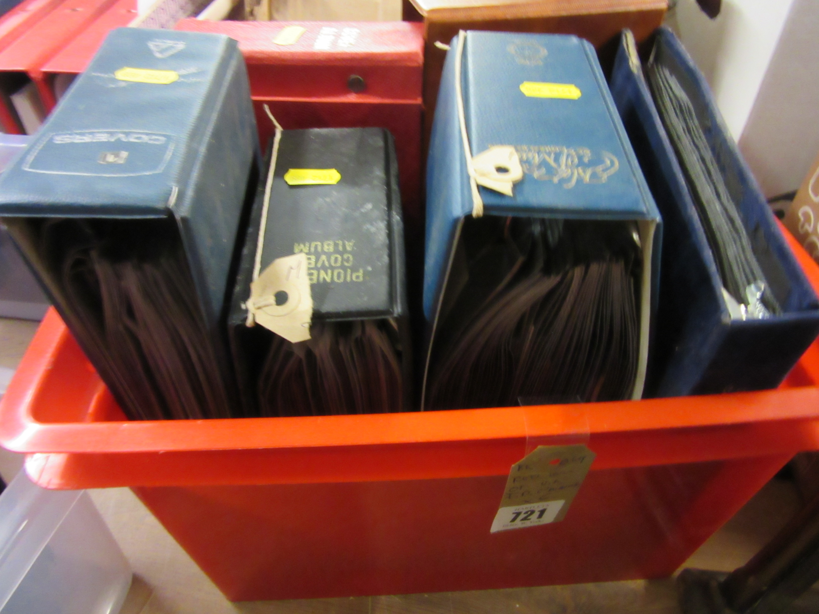 RED BOX OF UK FIRST DAY COVER ALBUMS Image