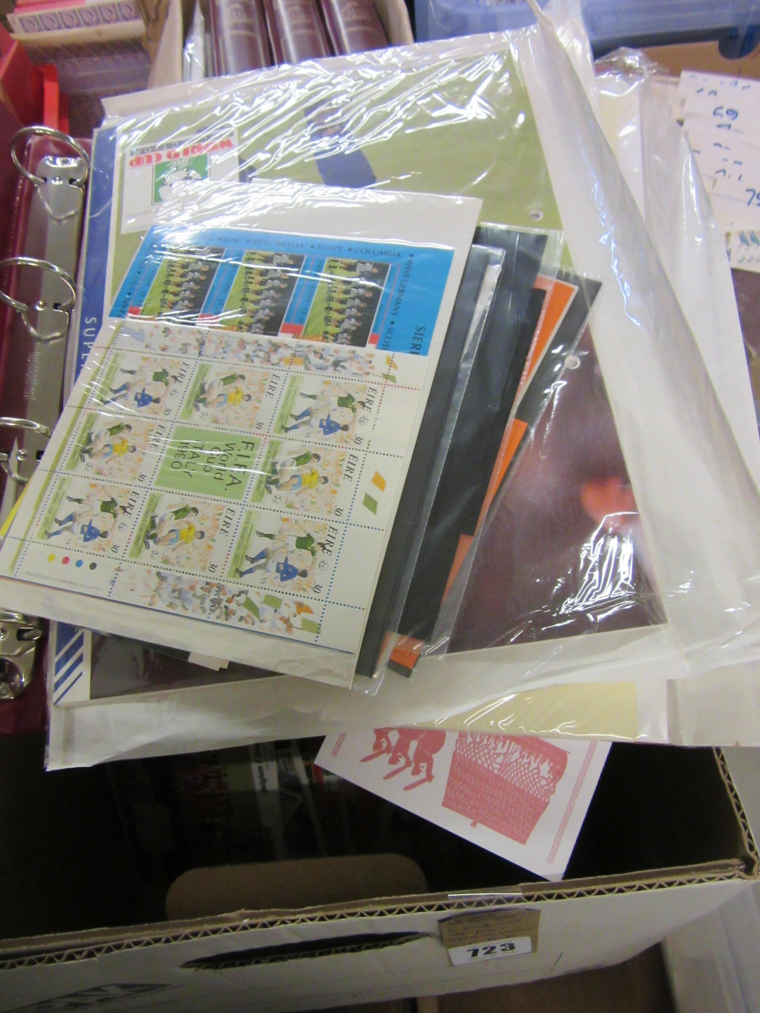 FOUR ALBUMS OF MINT SEALED WORLD CUP AND SUPER STAR STAMPS AND FIRST DAY COVERS Image