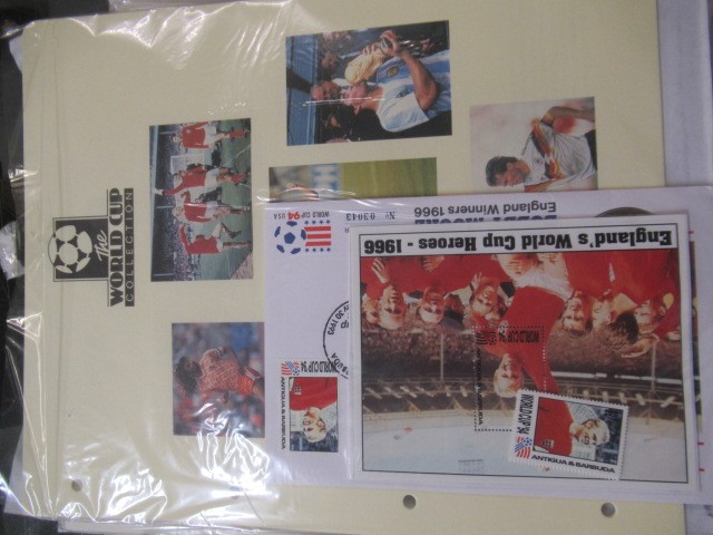 FOUR ALBUMS OF MINT SEALED WORLD CUP AND SUPER STAR STAMPS AND FIRST DAY COVERS Image