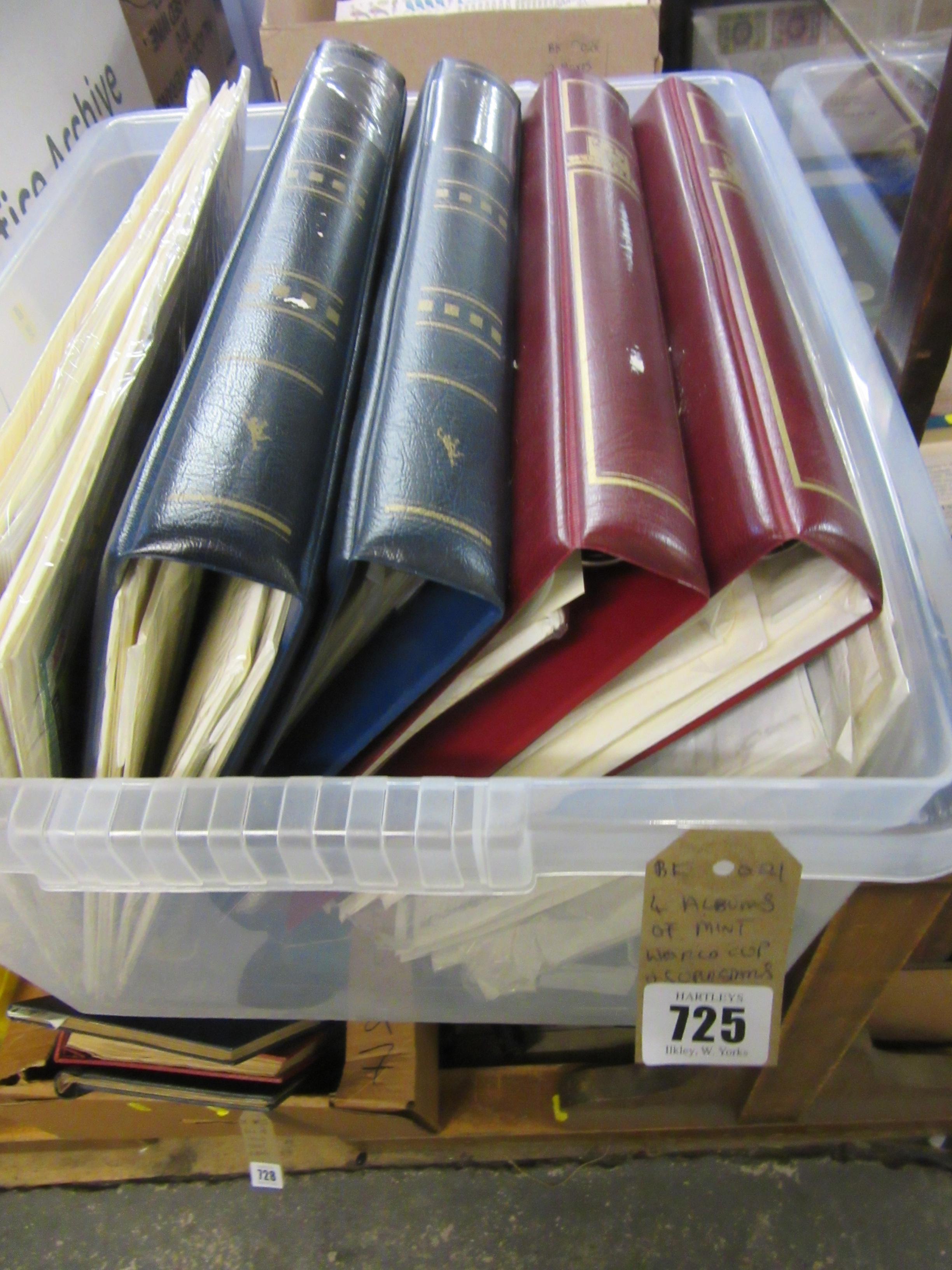 FOUR ALBUMS OF MINT WORLD CUP AND SUPER STARS STAMPS AND FIRST DAY COVERS Image