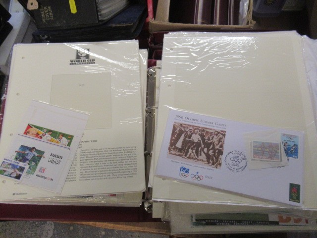 FOUR ALBUMS OF MINT WORLD CUP AND SUPER STARS STAMPS AND FIRST DAY COVERS Image