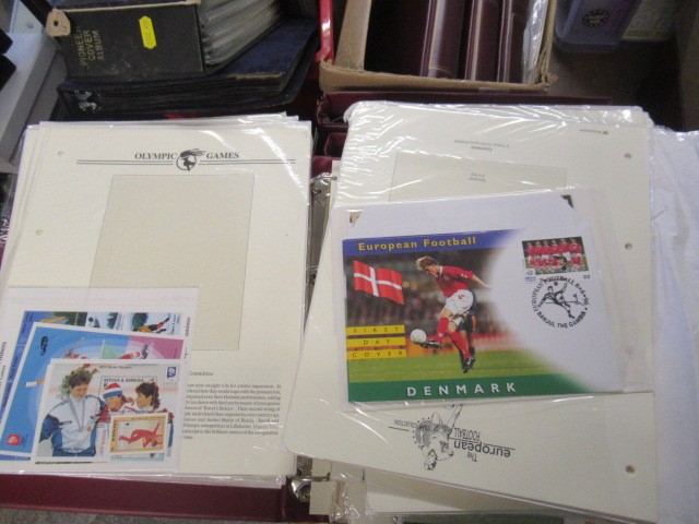 FOUR ALBUMS OF MINT WORLD CUP AND SUPER STARS STAMPS AND FIRST DAY COVERS Image