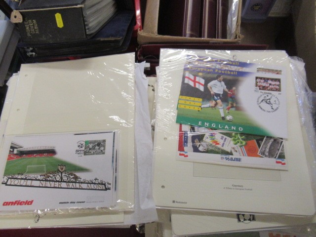 FOUR ALBUMS OF MINT WORLD CUP AND SUPER STARS STAMPS AND FIRST DAY COVERS Image