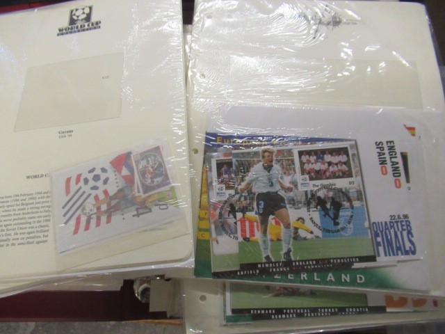 FOUR ALBUMS OF MINT WORLD CUP AND SUPER STARS STAMPS AND FIRST DAY COVERS Image
