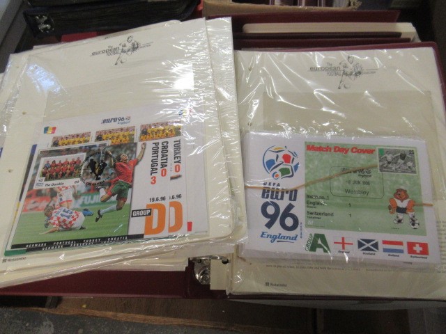 FOUR ALBUMS OF MINT WORLD CUP AND SUPER STARS STAMPS AND FIRST DAY COVERS Image