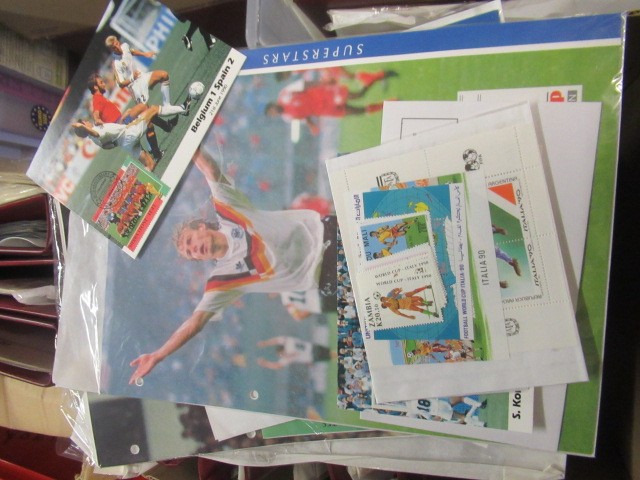 FOUR ALBUMS OF MINT WORLD CUP AND SUPER STARS STAMPS AND FIRST DAY COVERS Image