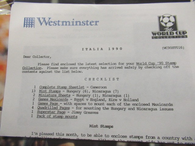 FOUR ALBUMS OF MINT WORLD CUP AND SUPER STARS STAMPS AND FIRST DAY COVERS Image