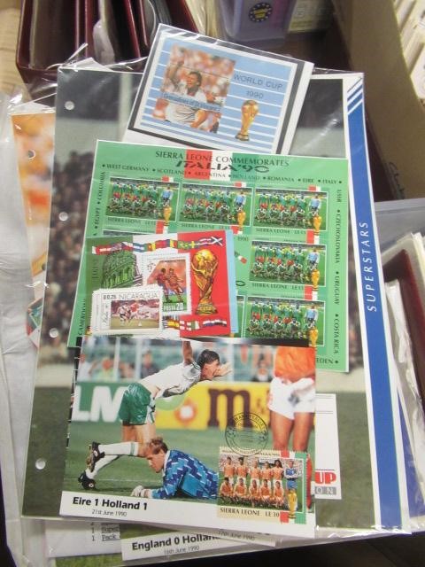 FOUR ALBUMS OF MINT WORLD CUP AND SUPER STARS STAMPS AND FIRST DAY COVERS Image