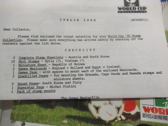 FOUR ALBUMS OF MINT WORLD CUP AND SUPER STARS STAMPS AND FIRST DAY COVERS Image